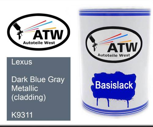 Lexus, Dark Blue Gray Metallic (cladding), K9311: 500ml Lackdose, von ATW Autoteile West.